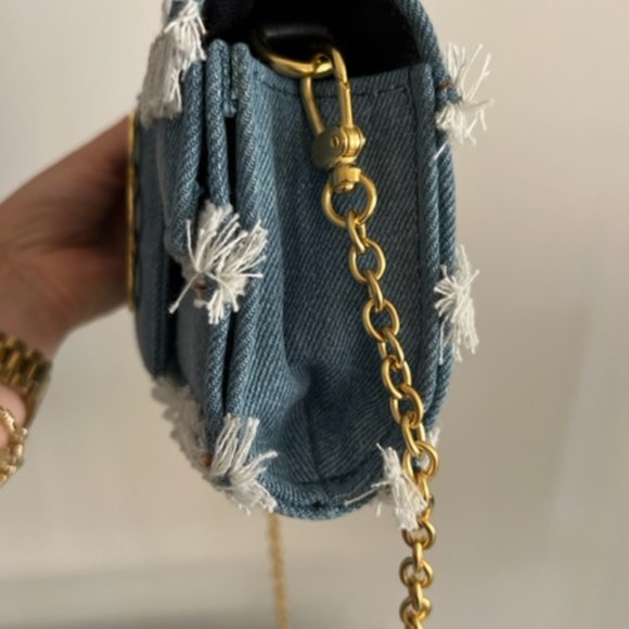 KOORELOO Amalfi Clutch Fringe Denim Crossbody Bag - Picture 10 of 15